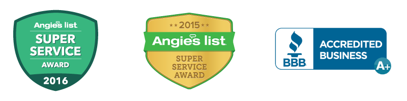Angie's List and BBB Awards Image of awards logos for Angie's List and BBB.